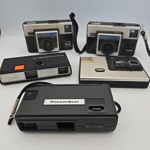 Lot Of 5 Kodak Instamatic Cameras, Kodak Disc, Argus, Bell & Howell‎